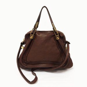 Chloe` Paraty Brown Leather Shopper Bag
